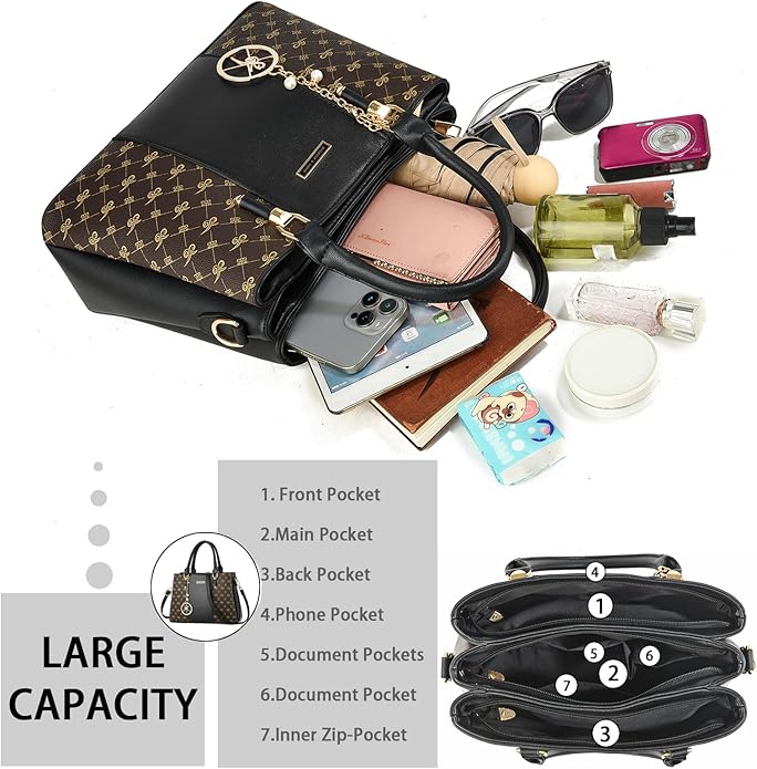 KURGOOL Women Purses and Handbags Top Handle Satchel Shoulder Bags Messenger Tote Bag for Ladie