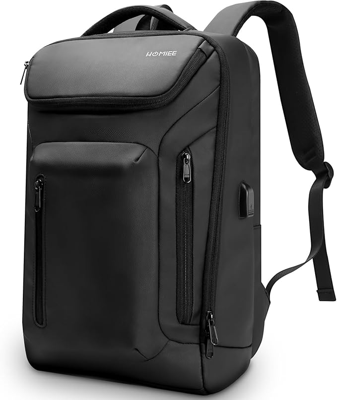HOMIEE Business Smart Backpack Waterproof 15.6 Inch Laptop Backpack with USB Charging Port, Flight Approved Durable Commute College Backpack Carry on Bag for Men
