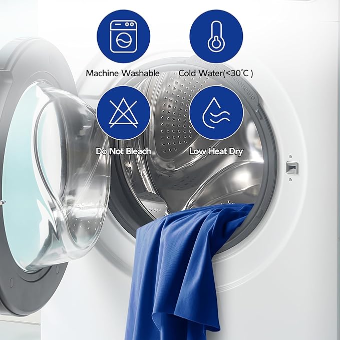 Outpain 8 Pack Royal Blue Spandex Round Tablecloth for 60in Tables, 120Inch Stretchy Fitted 5FT Round Table Clothes,Wrinkle Free Table Cover with Skirt for Wedding Party Dining Banquet