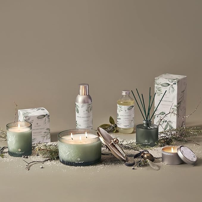 Thymes Home Fragrance Mist – Room Air Fresheners for Home Long Lasting – Air Freshener Spray – Holiday Room Spray with Crisp Notes of Sage, Eucalyptus, Cypress Needles & Amber (Highland Frost, 3 oz)