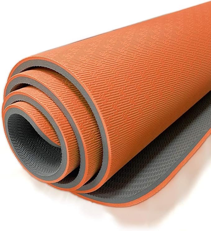 Hatha Yoga Extra Thick TPE Yoga Mat - 72"x 32" Thickness 1/2 Inch -Eco Friendly SGS Certified - With High Density Anti-Tear Exercise Bolster For Home Gym Travel & Floor Outside