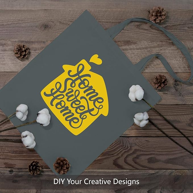 TOPDesign 6-Pack Economical 16"x15" Grey Cotton Tote Bag, Lightweight Medium Reusable Grocery Shopping Cloth Bags, Suitable for DIY, Advertising, Promotion, Gift, Activity