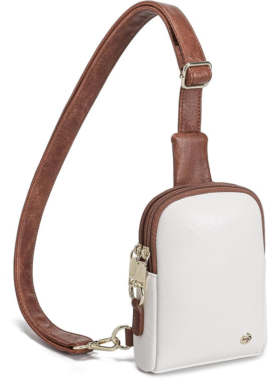 INICAT Travel Small Sling Bag Leather Crossbody Bags for Women Fanny Packs Cross Body Bag for Woman Cross Body Purses