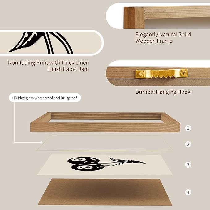 Heiple Framed Set of 3 Poker Wall Art Lucky You Poster, Trendy Retro Print Wall Decor for Queen of Hearts Wall Art Rustic Vintage Farmhouse Home Wall Decor（Brown 12"x16"）