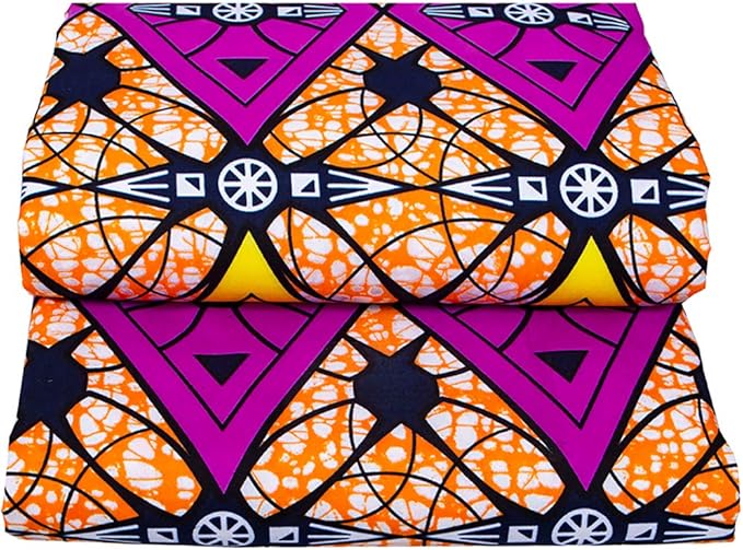 African Fabric Kente Cloth by The Yard 6 Yards/Pieces Polyester African Ankara Print Wax Fabric A21