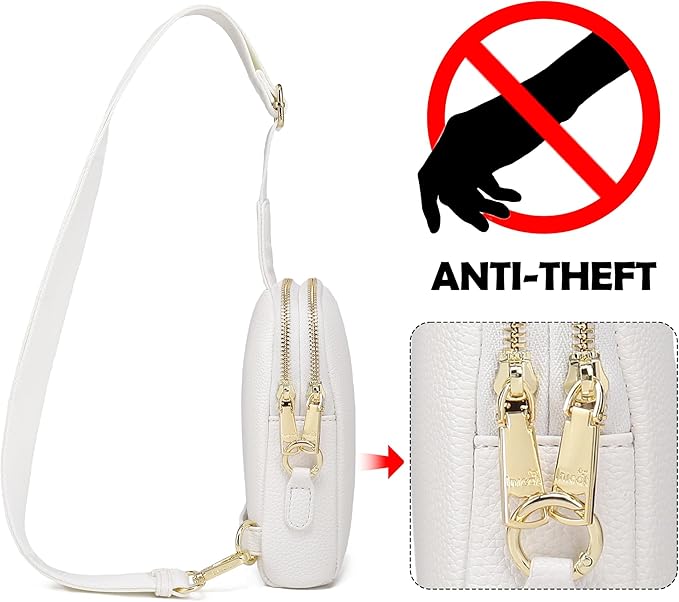 INICAT Travel Small Sling Bag Leather Crossbody Bags for Women Fanny Packs Cross Body Bag for Woman Cross Body Purses