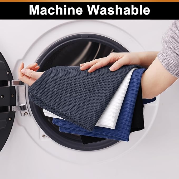 Homaxy 100% Cotton Dish Cloths - Waffle Weave Soft and Absorbent Dish Towels - 6 Pack Quick Dry Dish Rags - 12 x 12 Inches Dishcloths for Kitchen Washing Dishes - Mixed Color