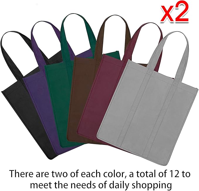 WISELIFE Reusable Grocery Shopping Bags 10 Pack Large Foldable Tote Bags Bulk Eco Produce Bags with Long Handle
