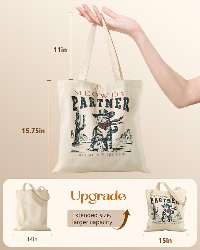 Canvas Tote Bag for Women - Aesthetic Canvas Totes with Pockets Cute Reusable Cloths Ladies Shoulder Bag