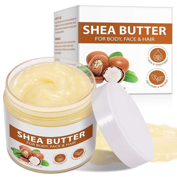 Shea Butter Raw Organic, Natural Raw Unrefined Shea Butter Hand Cream, Moisturizing and Locking Water, Keeps Skin Healthy and Vibrant, 7.8 OZ