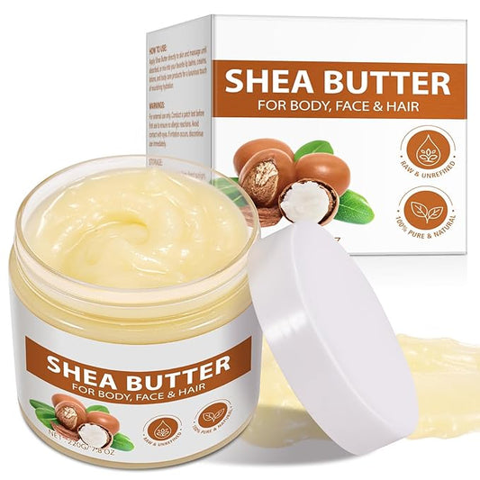 Shea Butter Raw Organic, Natural Raw Unrefined Shea Butter Hand Cream, Moisturizing and Locking Water, Keeps Skin Healthy and Vibrant, 7.8 OZ