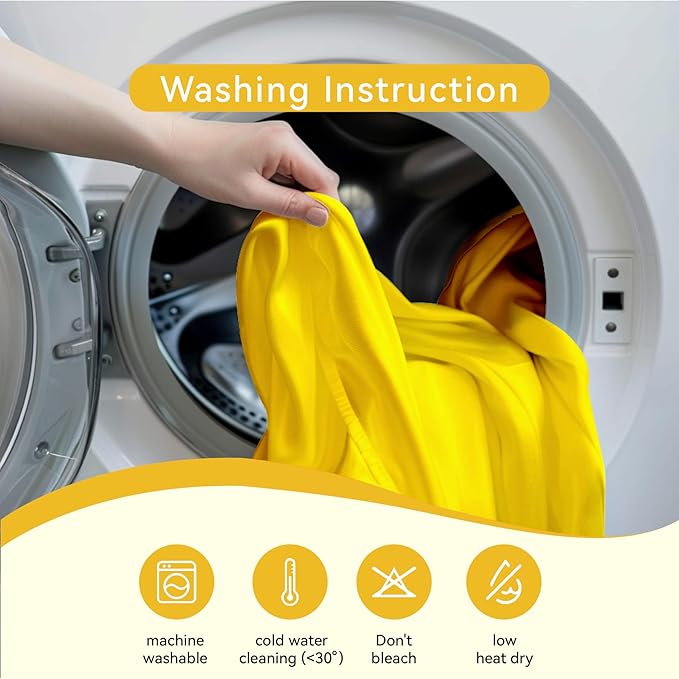 Outpain 6 Pack Spandex Yellow Round Tablecloths for 60in Tables, 120Inch Stretchy Fitted 5FT Round Table Clothes,Wrinkle Free Table Cover with Skirt for Wedding Party Dining Banquet