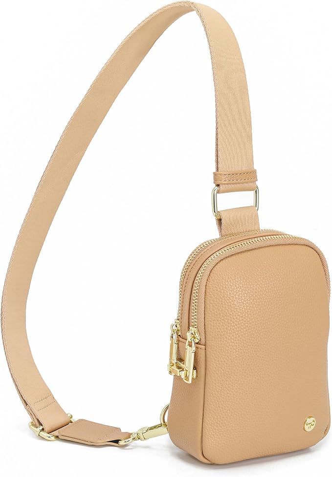 INICAT Travel Small Sling Bag Leather Crossbody Bags for Women Fanny Packs Cross Body Bag for Woman Cross Body Purses