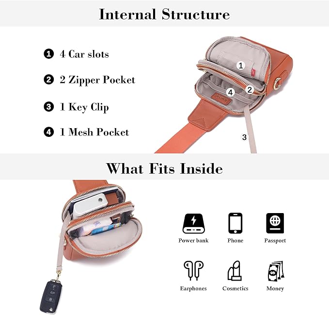 INICAT Travel Small Sling Bag Leather Crossbody Bags for Women Fanny Packs Cross Body Bag for Woman Cross Body Purses