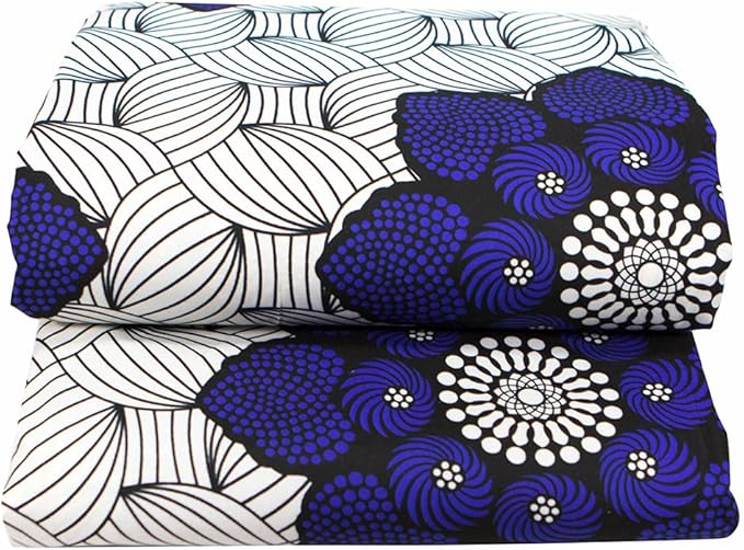 African Fabric Kente Cloth by The Yard 6 Yards Polyester African American Ankara Print Wax Fabric A04