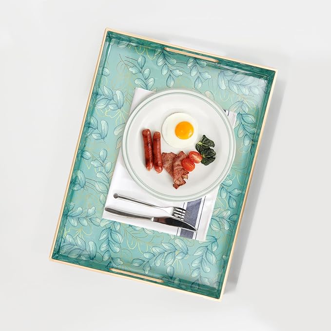 Coffee Table Tray, Serving Trays with Handles, Large Tray for Ottoman Coffee Table, Trays for Living Room Modern