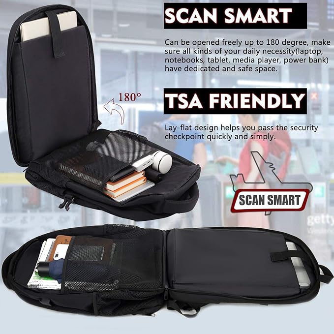 Business Laptop Backpacks for Women Girls,Men Extra Large Travel Backpack with USB Charging Port,TSA Anti Theft Durable Water Resistant College School Computer Bag Fits 17.3'' Laptop Notebook,Purple