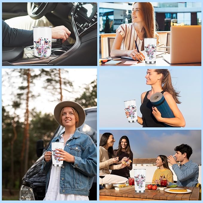 Christian Gifts for Women Sister Tumbler, Inspirational Bible Verse Butterfly Gifts Birthday Christmas, Faith Religious Coffee Mug Stainless Steel Vacuum Insulated Double Wall Travel Cup with Lid，20oz