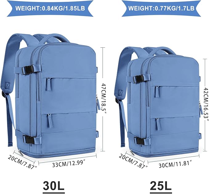 coowoz Travel Backpack for Women Men,Carry On Backpack,Hiking Backpacks Outdoor Sports Rucksack Casual Daypack Travel Essentials Sky Blue