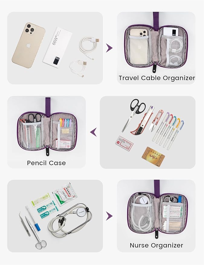 LOVEVOOK Laptop Backpack for Women, Nurse Bag Teacher Work Backpack Purse, Water Resistant Travel Backpack with Separate Laptop Compartment, College Back pack, 15.6 Inch - Purple, Upgraded