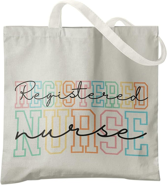 Nurse Canvas Tote Bag for Women,Registered Nurse Appreciation Gifts, Reusable Grocery Shopping Bags
