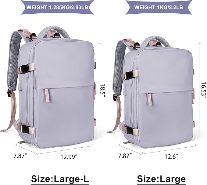coowoz Large Travel Backpack For Women,Carry On Backpack Flight Approved,Hiking Backpack Waterproof Outdoor Sports Rucksack Casual Daypack