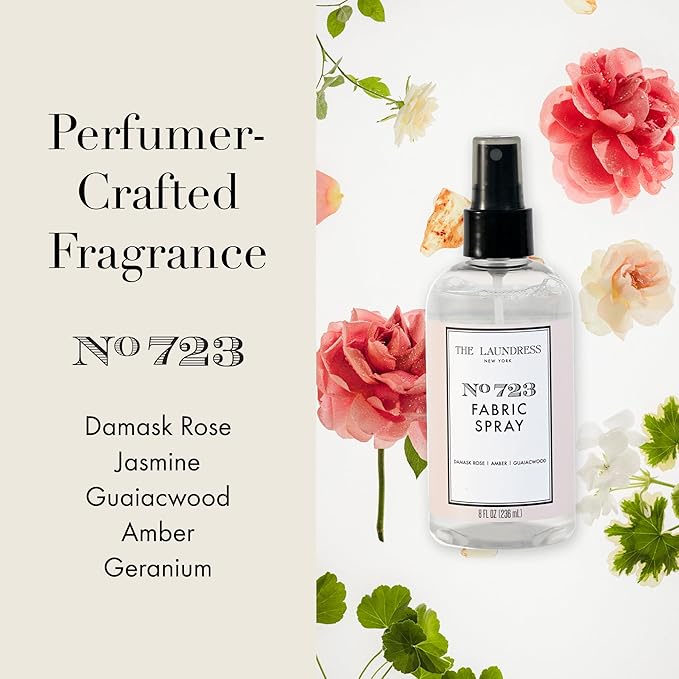 The Laundress No. 723 Fabric Spray, Wrinkle Release, Upholstery & Linen Spray, Fabric Refresher, Rose Inspired Scent, 8 Fl Oz