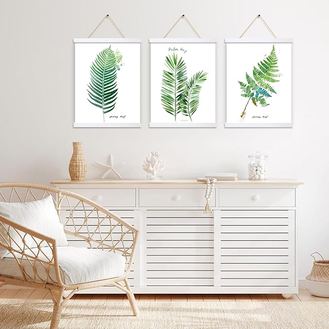 3 Pack Magnetic Poster Hanger Frame 12 Inch White, 12x18 12x16 12x24 Poster Frame Wood Magnet Frames Hangers for Photos, Pictures, Prints, Maps, Canvas Artwork,Diamond Art Painting