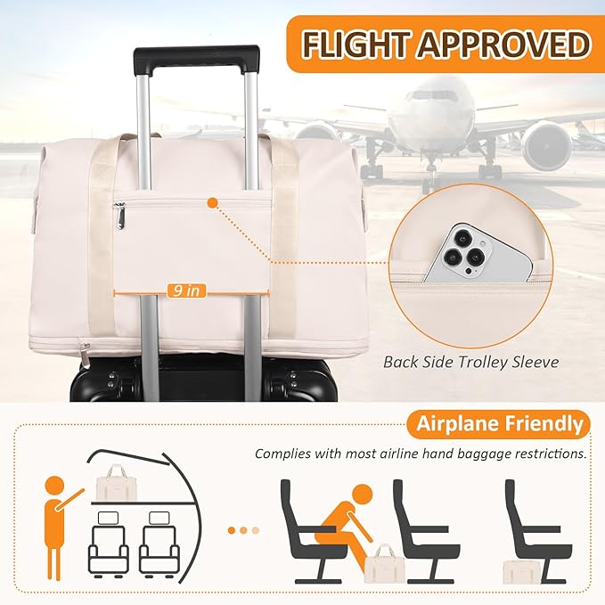 Expandable Travel Duffle Bags Weekender Overnight Bags for Women Men Hospital Bag for Women Labor Delivery with Toiletry Bag Waterproof