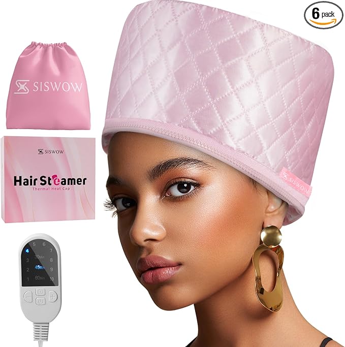 Thermal Steamer Cap for Great Deep Conditioning With 10-level Heat for Natural Black Hair