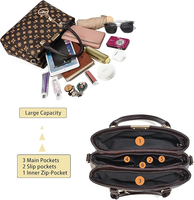 KURGOOL Women Purses and Handbags Top Handle Satchel Shoulder Bags Messenger Tote Bag for Ladie