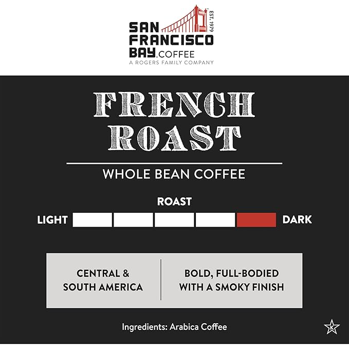 San Francisco Bay Coffee - Dark Roast Whole Bean Coffee - French Roast (2 lb bag)