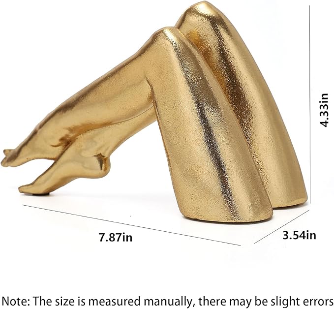 Golden Legs Sculpture Elegant Resin Home Decor Legs Statues Versatile Indoor/Outdoor Ornament, Bedroom, Office Desktop, Cabinets, Perfect (Bowed Leg)