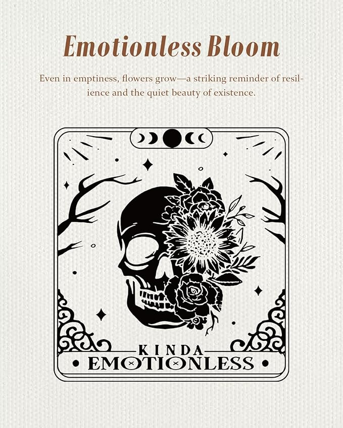 Canvas Tote Bag for Women – Aesthetic Canvas Bag with Zipper Cute Stylish Reusable Shoulder Totes for Shopping Work Daily Vacation, Skull Flower