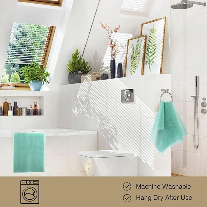 UJFQBH African Bath Sponge African Net Long Net Bath Sponge Exfoliating Shower Body Scrubber Back Scrubber Skin Smoother,Great for Daily Use (Green)