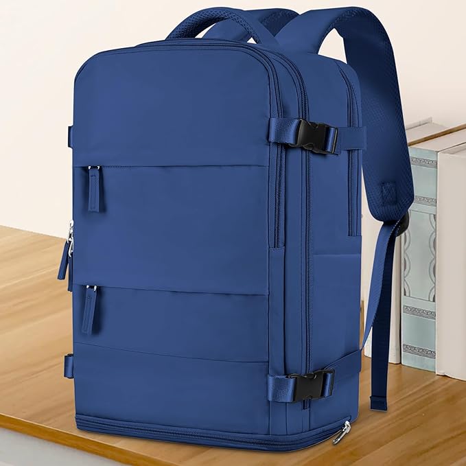 coowoz Large Travel Backpack For Women Men,Carry On Backpack Flight Approved,Hiking Backpacks Outdoor Rucksack Casual Daypack Travel Bag Essentials Personal Item Backpack (Royal Blue L)