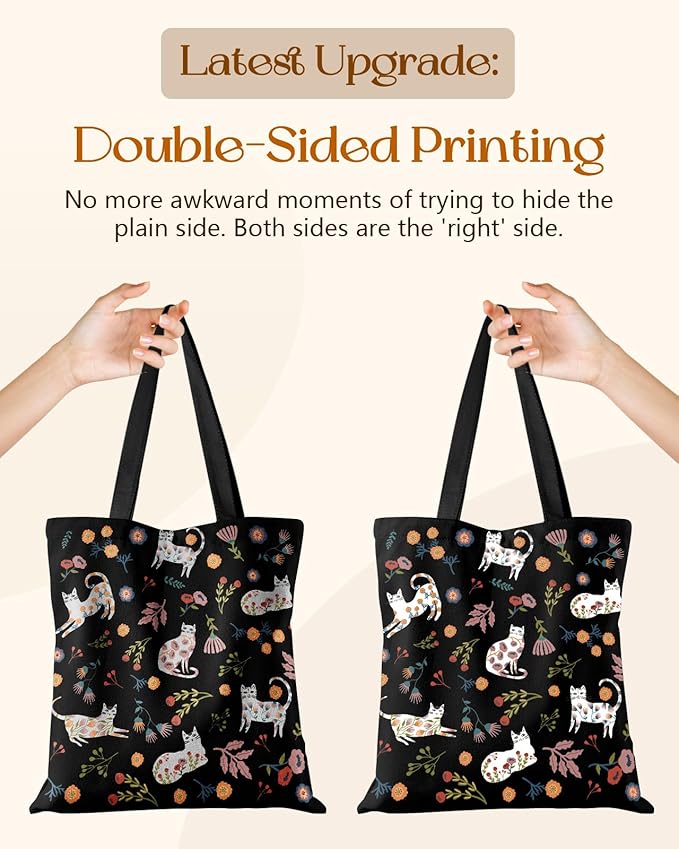 Canvas Tote Bag for Women - Aesthetic Canvas Totes with Pockets Cute Reusable Cloths Ladies Shoulder Bag