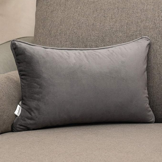 Yangest Silver Grey Throw Pillow Cover Wavy Cushion Cover Modern Zippered Rectangular Pillowcase for Sofa Couch Bedroom Living Room Home Decorative, 12x20 Inch