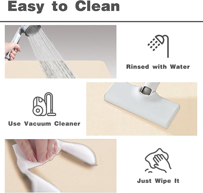 Small Bathroom Mat Quick Dry, Bathroom Rugs Non Slip Washable Thin Absorbent Bath Mat Fits Under Door Bathroom Floor Mat Perfect for Bath, Shower, or Sink 12"x12"/1'x1‘ Beige