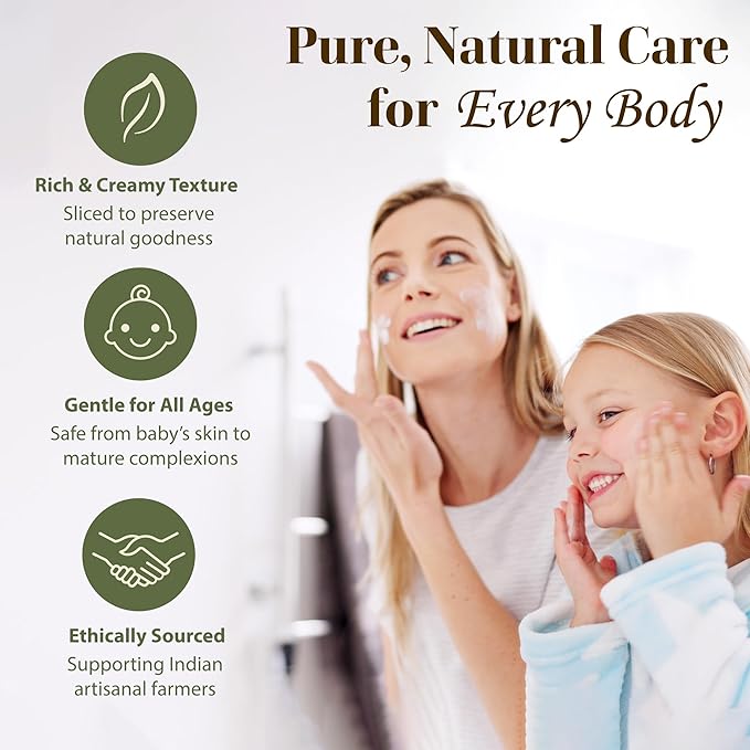 era of nature Organic Unrefined Raw African Ivory White Shea Butter 8oz - Moisturizing Raw Shea Butter Bar for Skin & Hair, DIY Lip Balm Base, Cream, Soap & Lotion Making Supplies Kit, Skincare