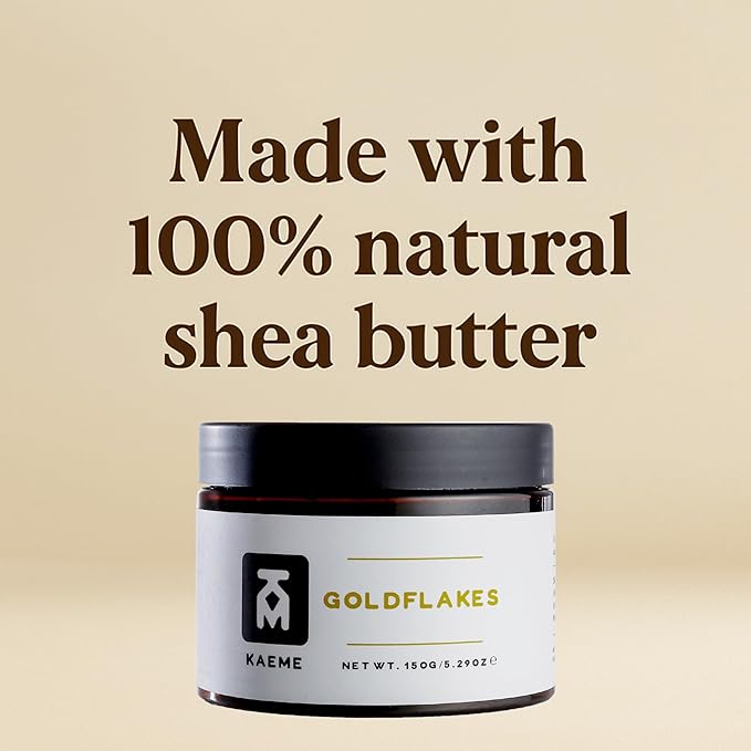 Kaeme Goldflakes Whipped Shea Butter For Men and Women Made with Raw Organic African Shea Body Butter with Natural Coconut Oil Deep Moisturizer for Skin Hair and Scalp and Skincare (10.5oz/300g jar)