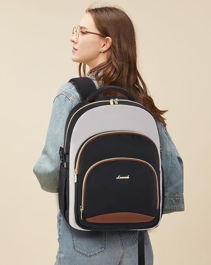 LOVEVOOK Laptop Backpack for Women, 15.6-Inch Work Backpack, Back to School Bookbag for College Student Teen Girls, Casual Personal Item Travel Bag Business Computer Daypack for Teacher Nurse, Gift