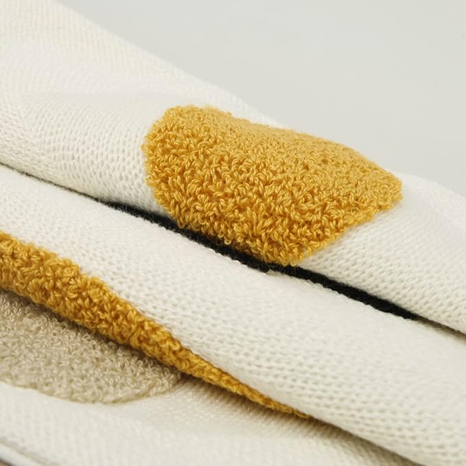 Merrycolor Boho Throw Pillow Covers with Tassels 18x18 Yellow Mid Century Modern Throw Pillows Geometric Decorative Abstract Pillow Cases Textured Boho Accent Pillows for Bed Couch Living Room,1PC