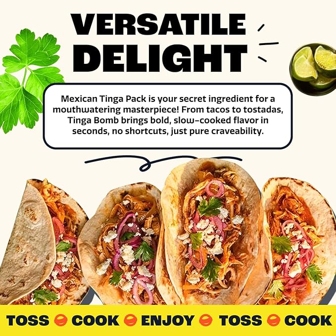 EZ Bombs Tinga Bomb Seasoning, Pack of 2 - Authentic Mexican Seasoning for Smoky Chipotle Tinga Sauce, Tacos, Tostadas, Tortas and More - Bold, Spicy & Tangy Flavor Quick and Flavorful Meals
