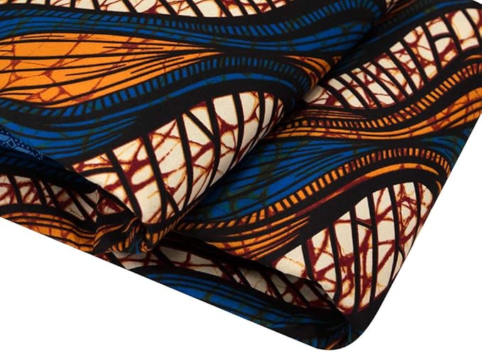 African Fabric 6 Yard Ankara Tribal Print Fabric for Party Dress A05