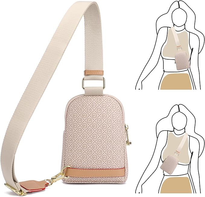 INICAT Travel Small Sling Bag Leather Crossbody Bags for Women Fanny Packs Cross Body Bag for Woman Cross Body Purses