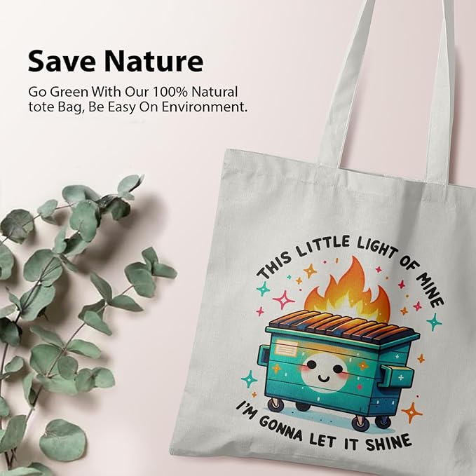 Dumpster Gifts Tote Bag, This Little Light of Mine Dumpster Canvas Tote Bag