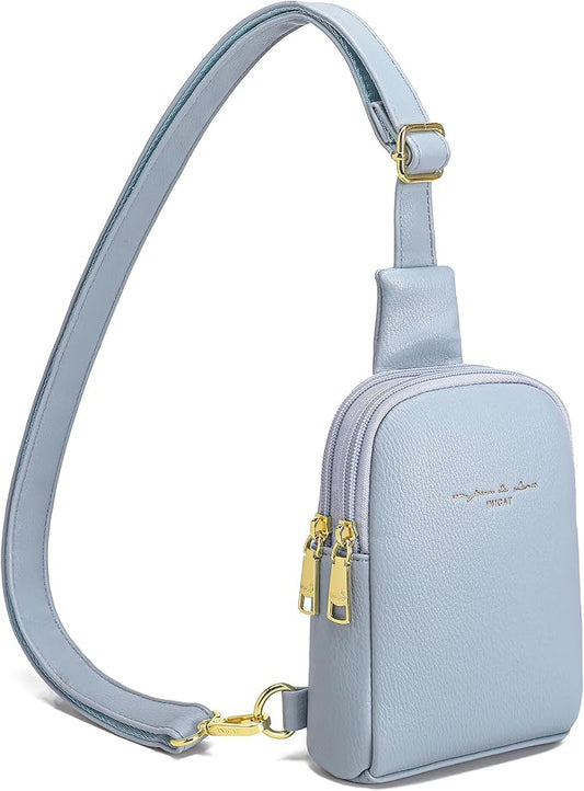 INICAT Travel Small Sling Bag Leather Crossbody Bags for Women Fanny Packs Cross Body Bag for Woman Cross Body Purses