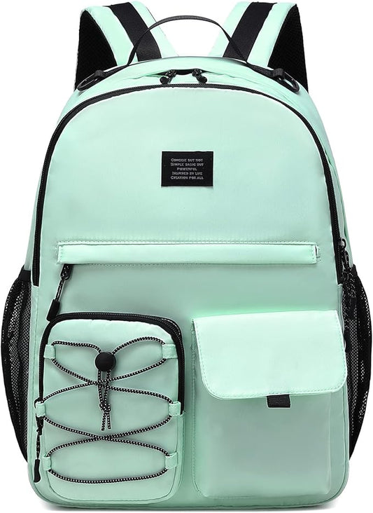 Lohol Casual Backpack for Teen Boys Girls, Stylish Daypack with Anti Theft Pocket for School, Work, or Travel (Light Green)