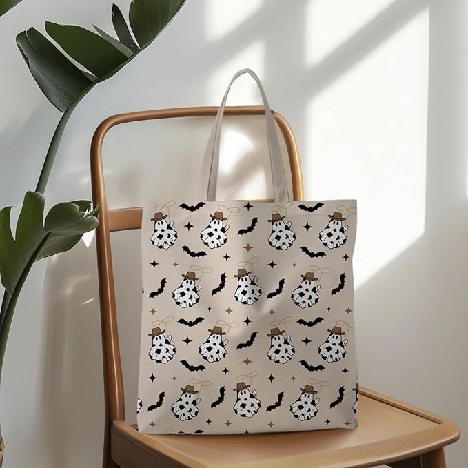 Halloween Tote Bag, Halloween Gifts for Women, Horror Tote Bag, Reusable Grocery Bags Shopping Bags